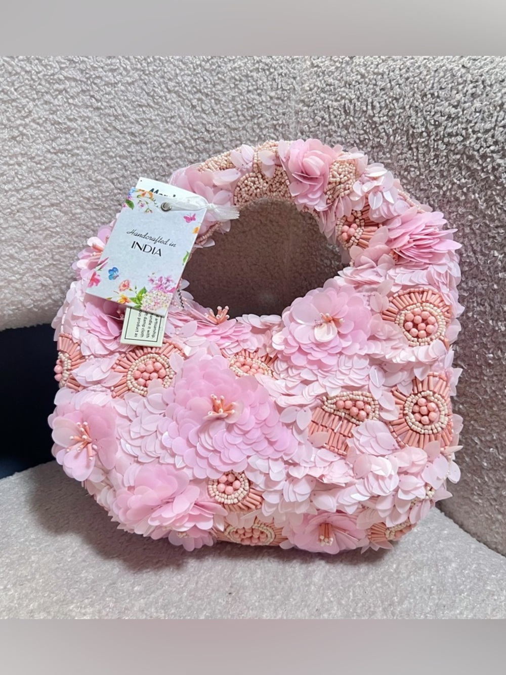 Viral Pink Sequin and Beaded Bag NWT